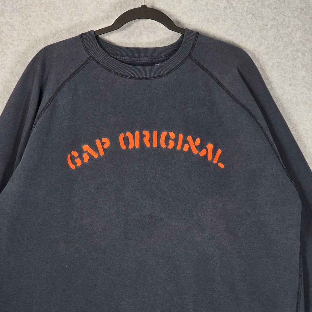 Gap Adult Large Crewneck Sweatshirt Navy Blue Gap Original Spell Out Y2K Vintage